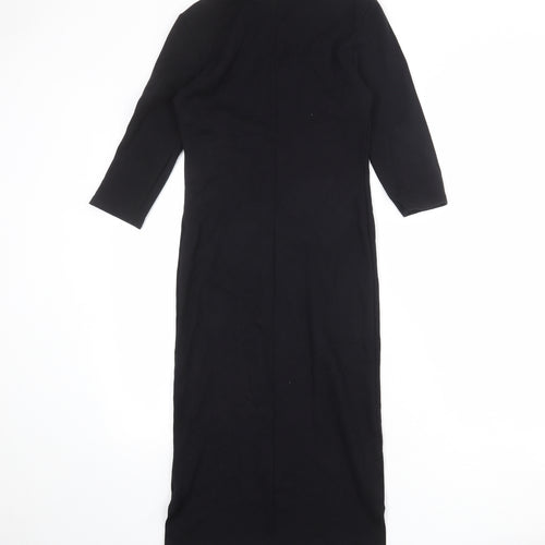 Topshop Womens Black Viscose Shift Size 10 Round Neck Pullover
