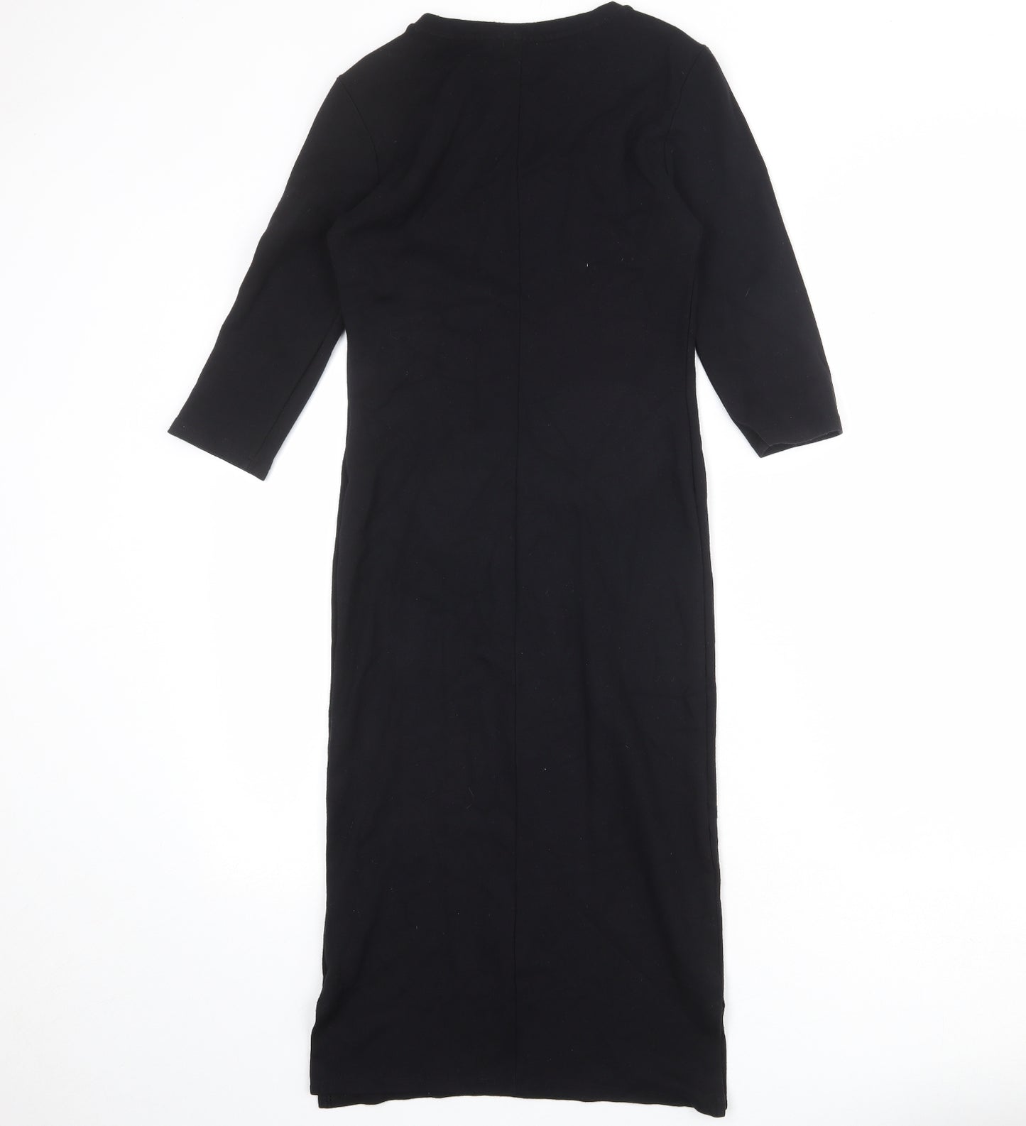 Topshop Womens Black Viscose Shift Size 10 Round Neck Pullover