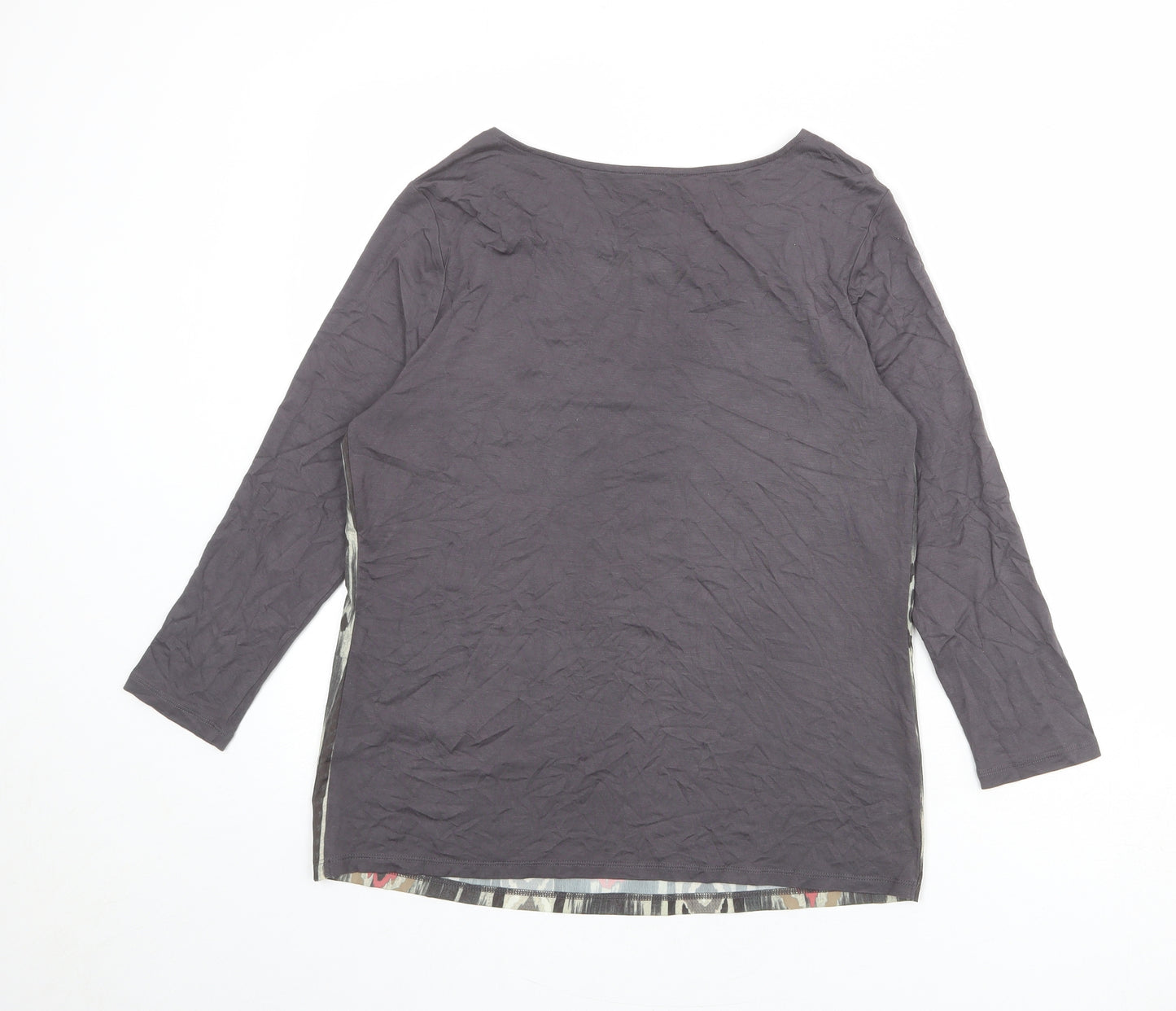 Laura Ashley Womens Multicoloured Geometric Viscose Basic Blouse Size 10 Boat Neck - Embellished Neckline