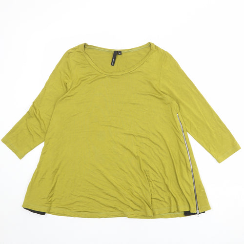 Yong Kim Womens Green Modal Basic T-Shirt Size 10 Boat Neck