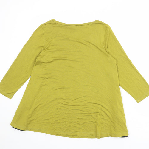 Yong Kim Womens Green Modal Basic T-Shirt Size 10 Boat Neck