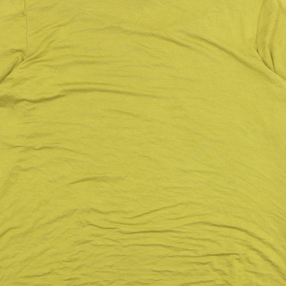 Yong Kim Womens Green Modal Basic T-Shirt Size 10 Boat Neck