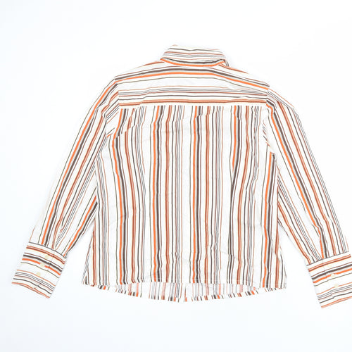 Yessica Womens Multicoloured Striped 100% Cotton Basic Button-Up Size 14 Collared