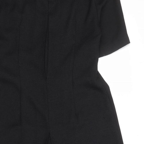 Viyella Womens Black Polyester Shirt Dress Size 14 Collared Button