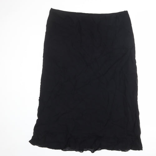 Marks and Spencer Womens Black Viscose A-Line Skirt Size 24