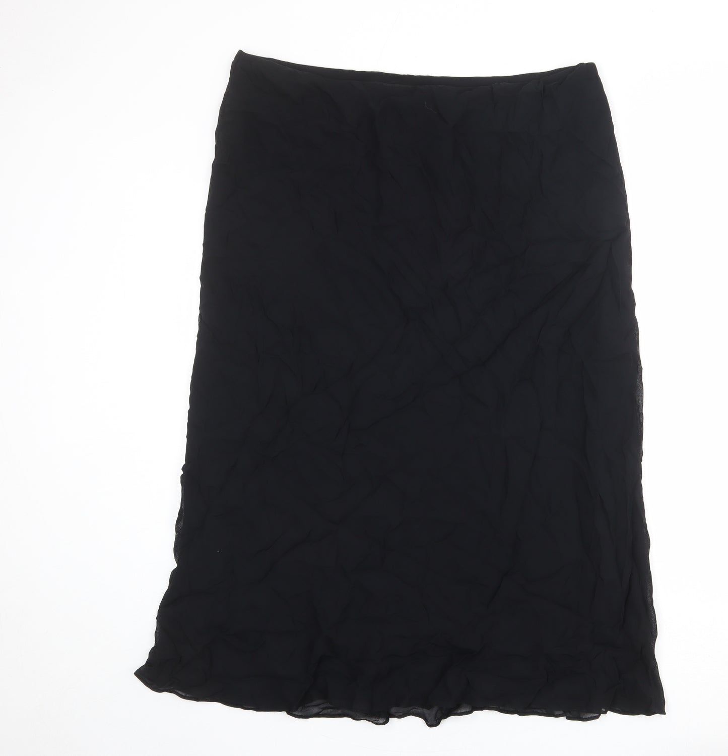 Marks and Spencer Womens Black Viscose A-Line Skirt Size 24