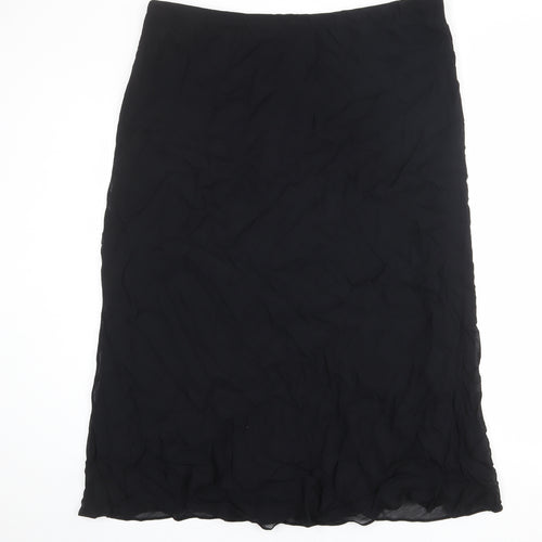 Marks and Spencer Womens Black Viscose A-Line Skirt Size 24