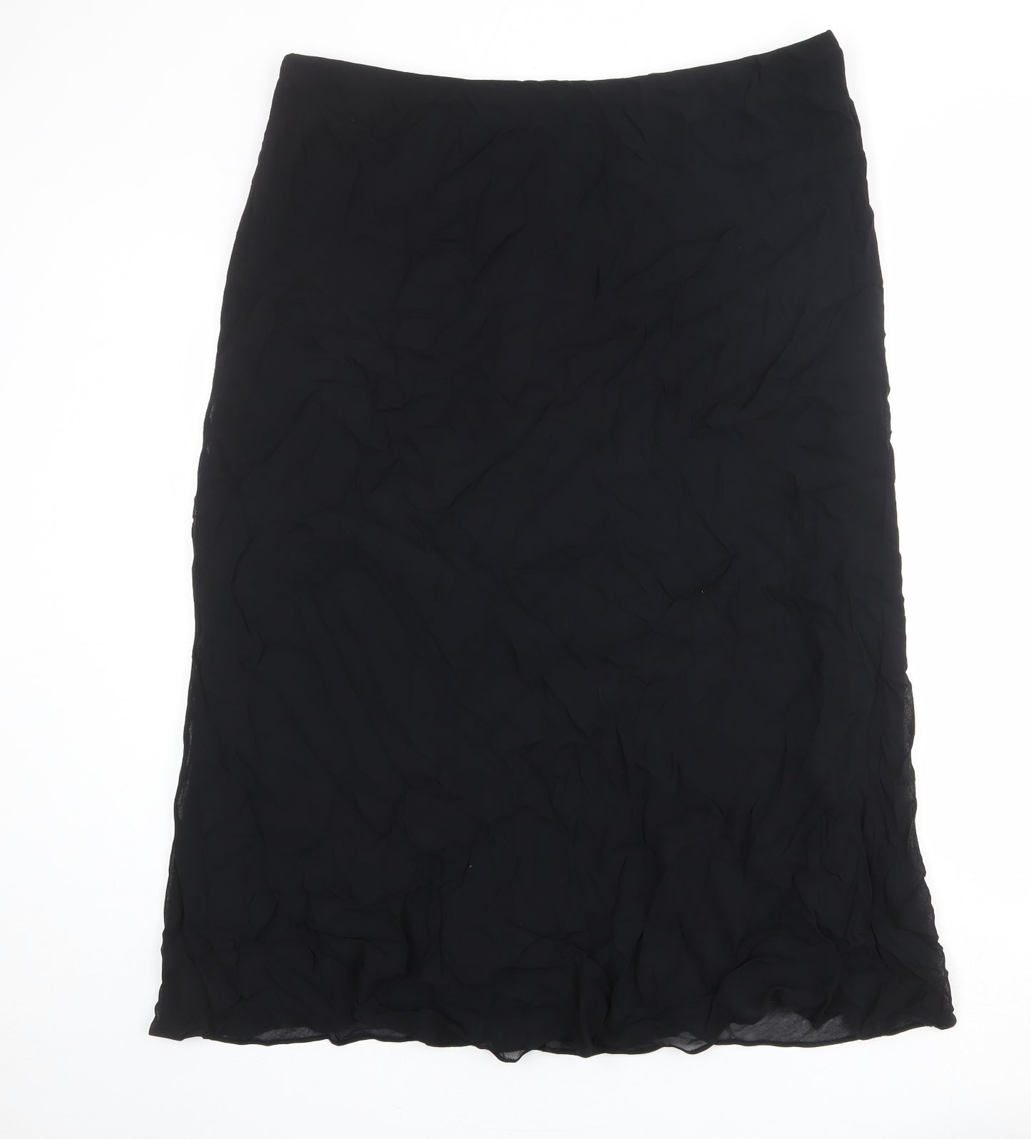 Marks and Spencer Womens Black Viscose A-Line Skirt Size 24