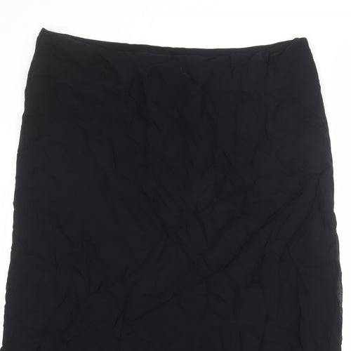 Marks and Spencer Womens Black Viscose A-Line Skirt Size 24