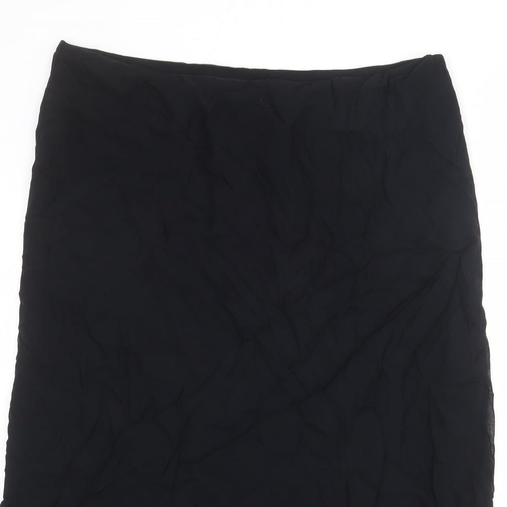 Marks and Spencer Womens Black Viscose A-Line Skirt Size 24