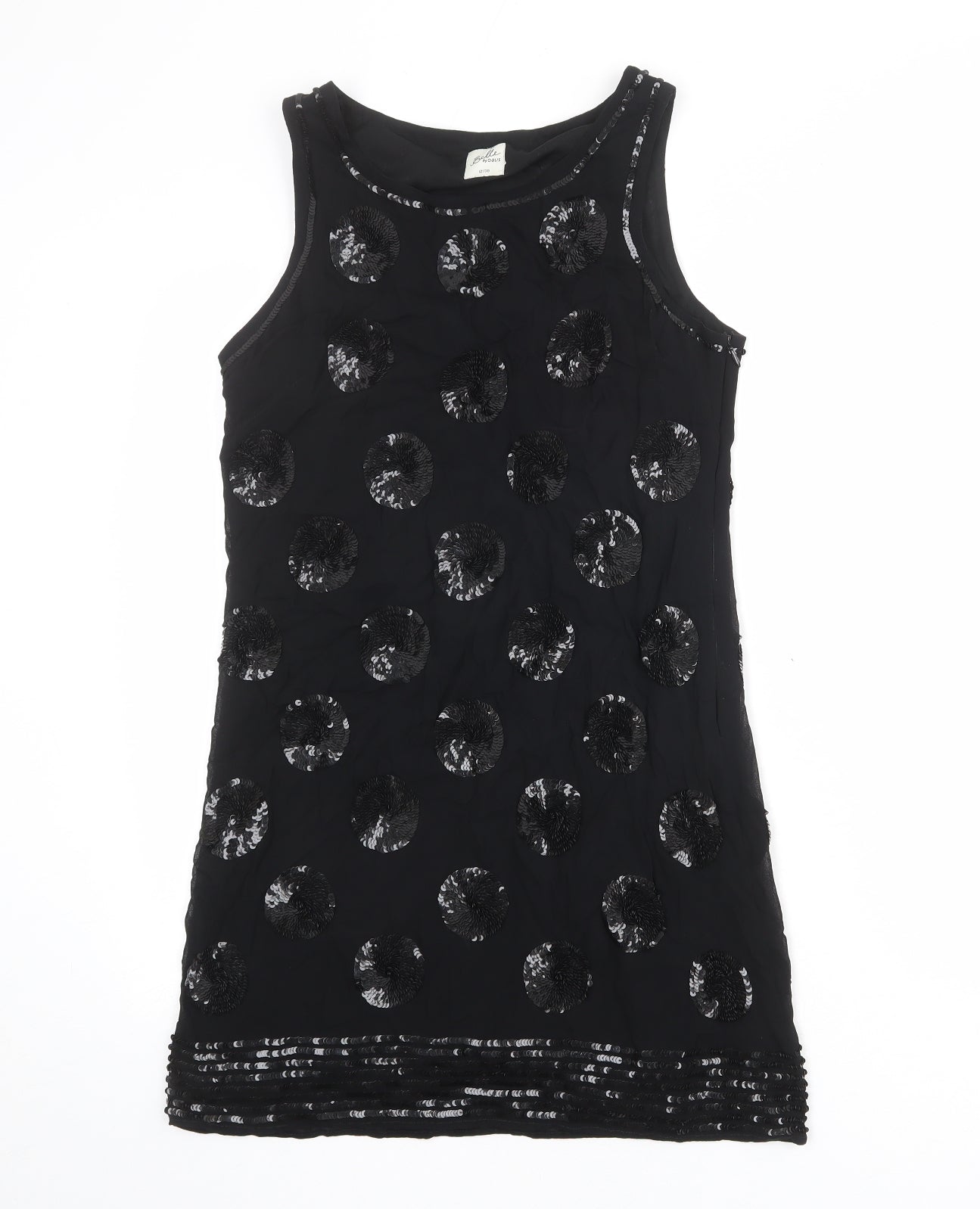 Oasis Womens Black Viscose Tank Dress Size 12 Round Neck Pullover