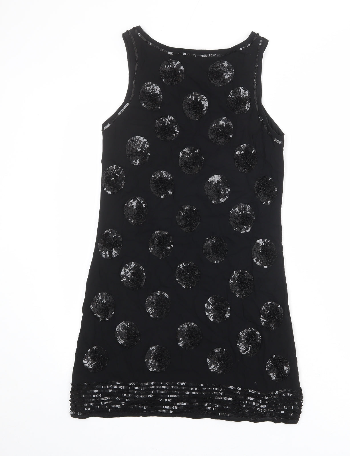 Oasis Womens Black Viscose Tank Dress Size 12 Round Neck Pullover