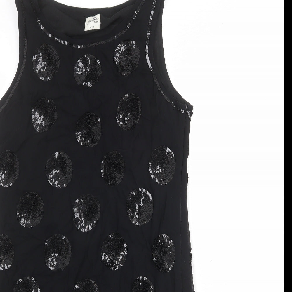 Oasis Womens Black Viscose Tank Dress Size 12 Round Neck Pullover