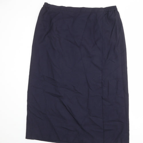 Fashion Extra Womens Blue Polyester A-Line Skirt Size 22 Zip
