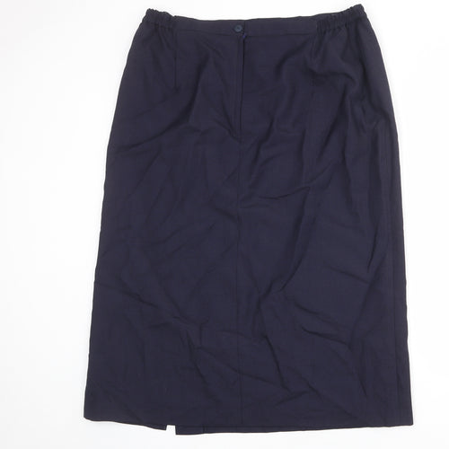 Fashion Extra Womens Blue Polyester A-Line Skirt Size 22 Zip