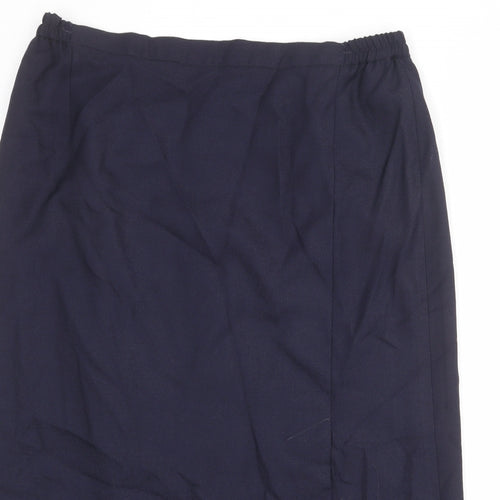 Fashion Extra Womens Blue Polyester A-Line Skirt Size 22 Zip