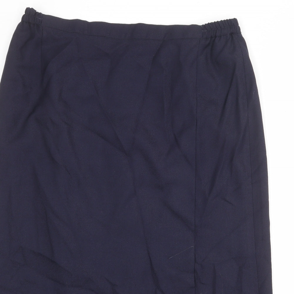 Fashion Extra Womens Blue Polyester A-Line Skirt Size 22 Zip