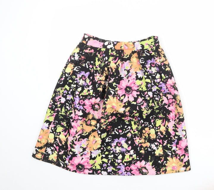Vera & Lucy Womens Multicoloured Floral Polyester Tulip Skirt Size S Zip