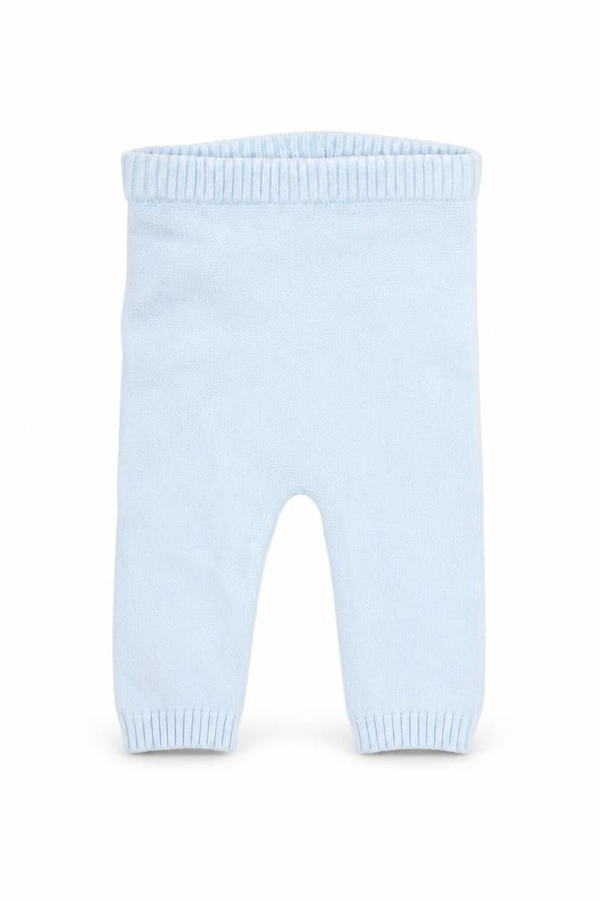Front view of Marks & Spencer Baby Blue Viscose Jogger Leggings, size 3-6, Months Pullover
