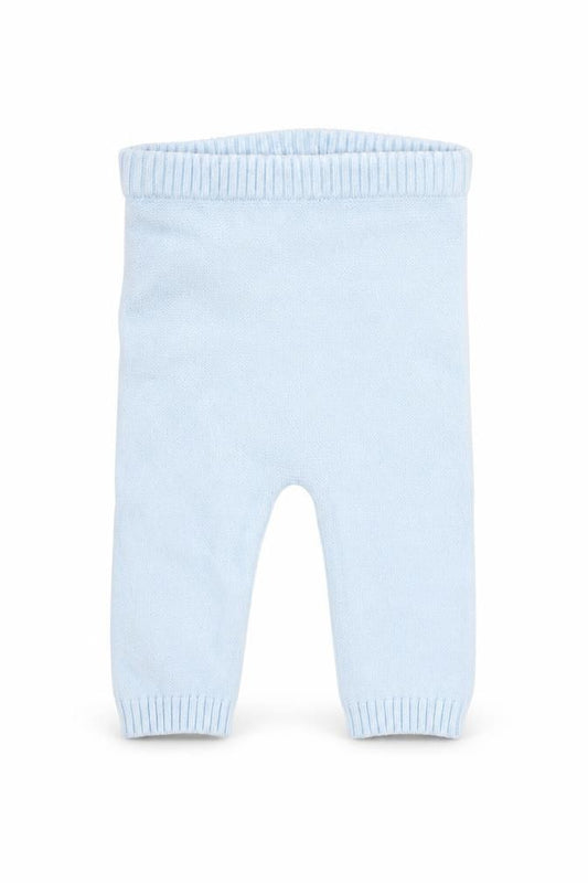 Front view of Marks & Spencer Baby Blue Viscose Jogger Leggings, size 3-6, Months Pullover