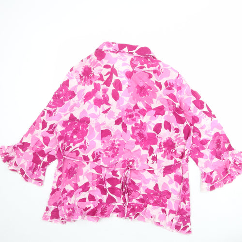 Per Una Womens Multicoloured Floral 100% Cotton Basic Button-Up Size 20 Collared