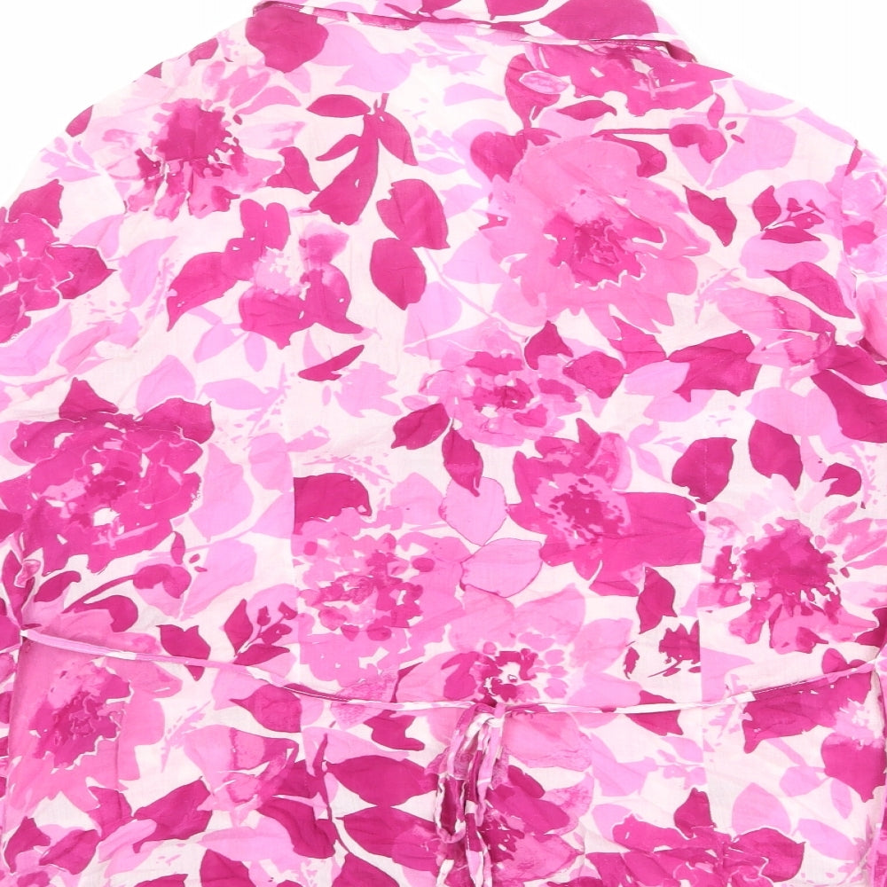 Per Una Womens Multicoloured Floral 100% Cotton Basic Button-Up Size 20 Collared