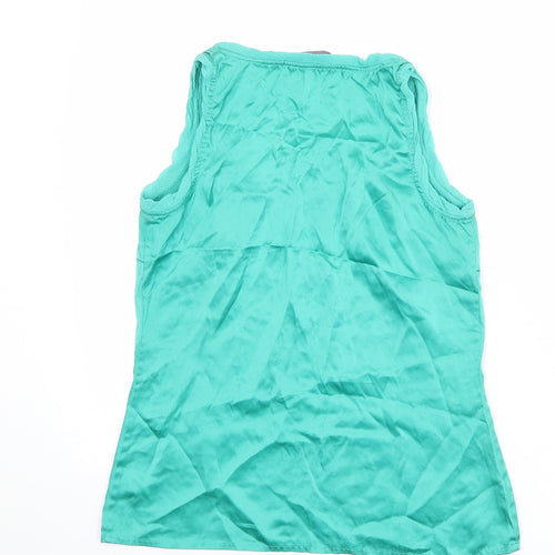 Boden Womens Green Silk Basic Tank Size 8 Round Neck