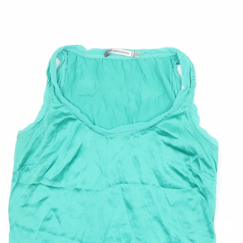 Boden Womens Green Silk Basic Tank Size 8 Round Neck