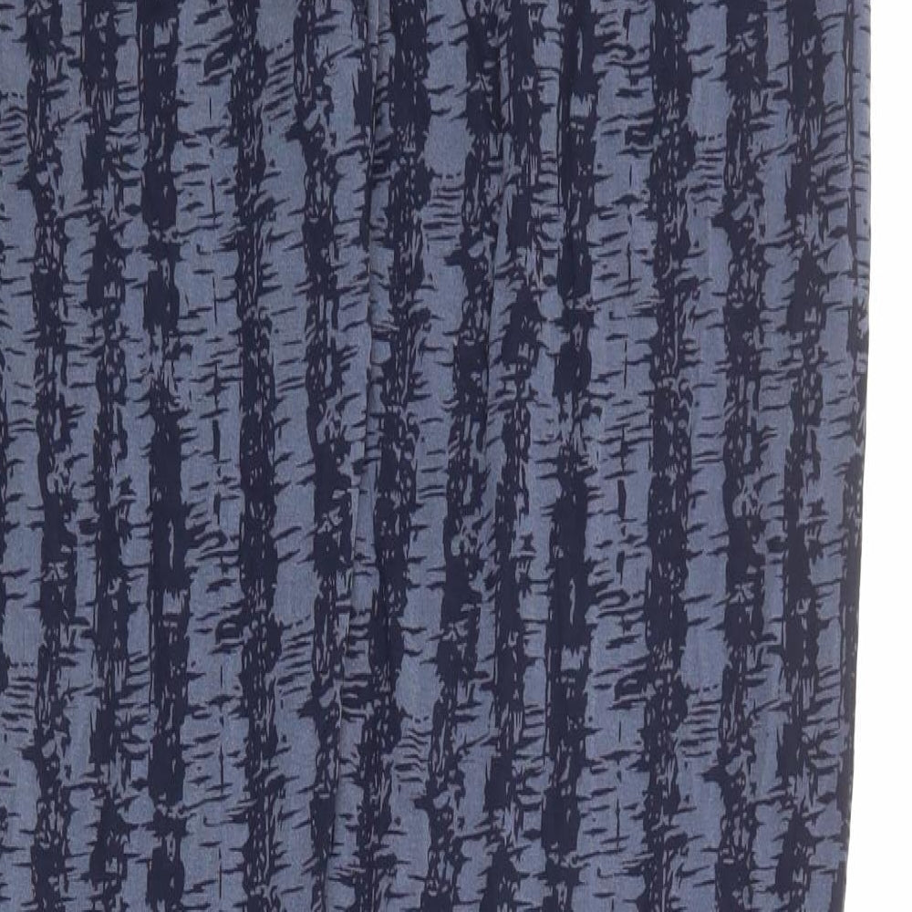 Long Tall Sally Womens Blue Geometric Viscose Jogger Trousers Size M L36 in Regular