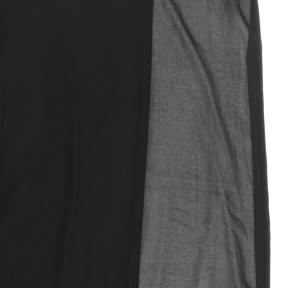 DKNY Womens Black Colourblock Polyester Shift Size L Boat Neck Pullover