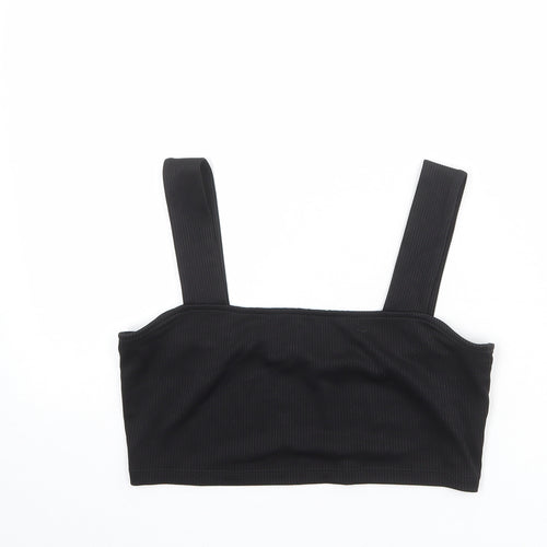 Divided by H&M Womens Black Polyester Cropped Tank Size M Square Neck
