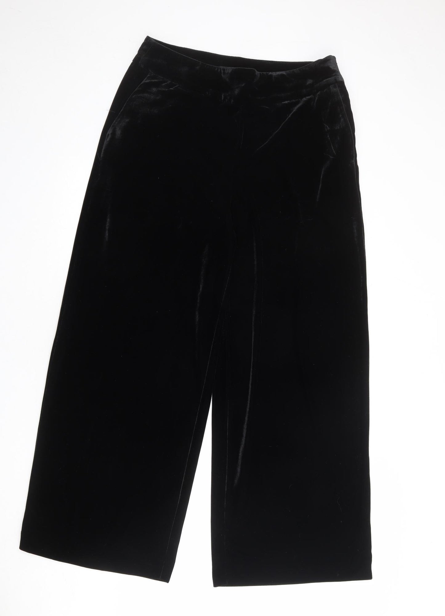 NEXT Womens Black Polyester Trousers Size 16 L31 in Regular Zip