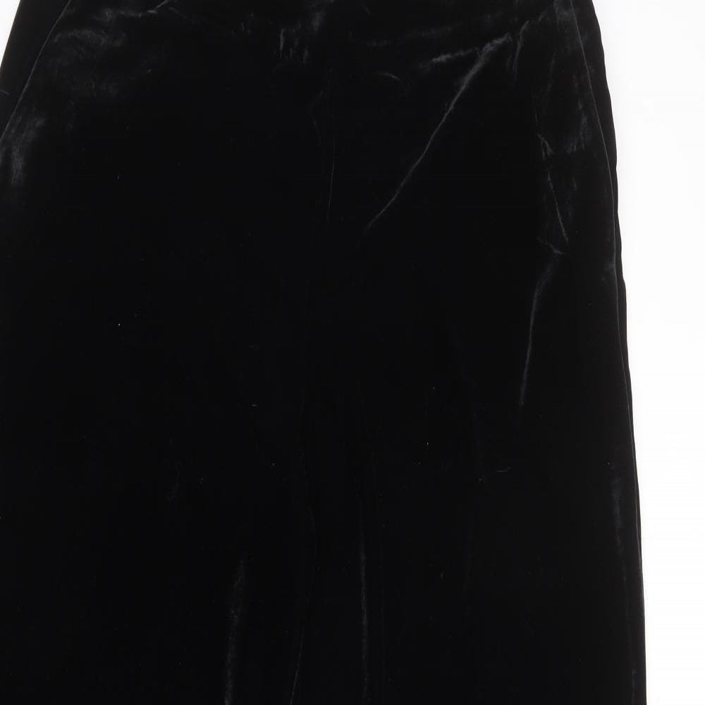 NEXT Womens Black Polyester Trousers Size 16 L31 in Regular Zip