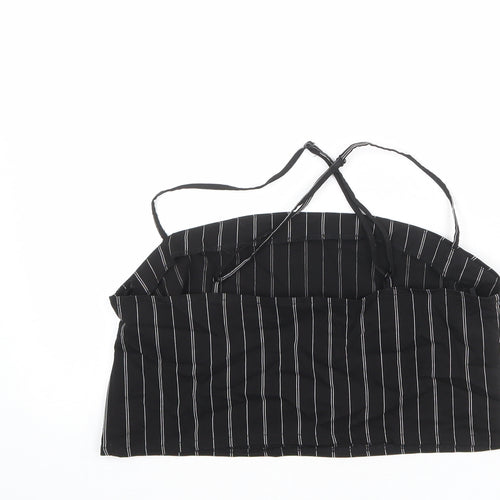 Divided by H&M Womens Black Striped Viscose Cropped Tank Size L Round Neck