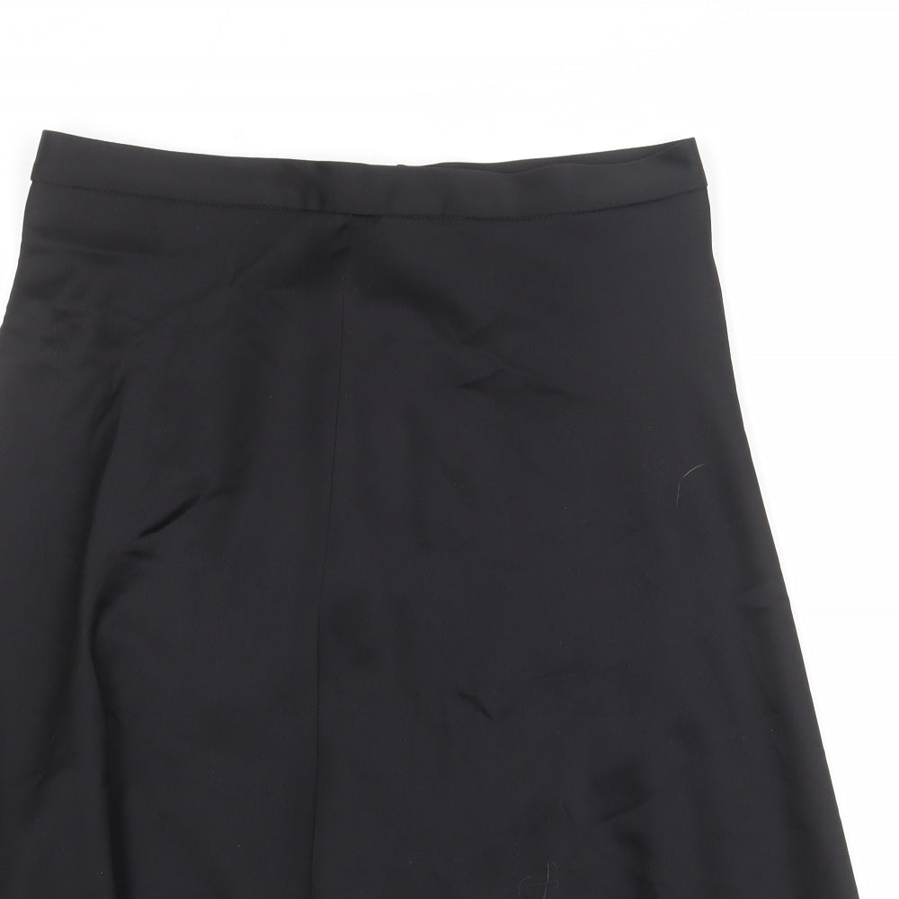 Marks and Spencer Womens Black Polyester Swing Skirt Size 12 Zip