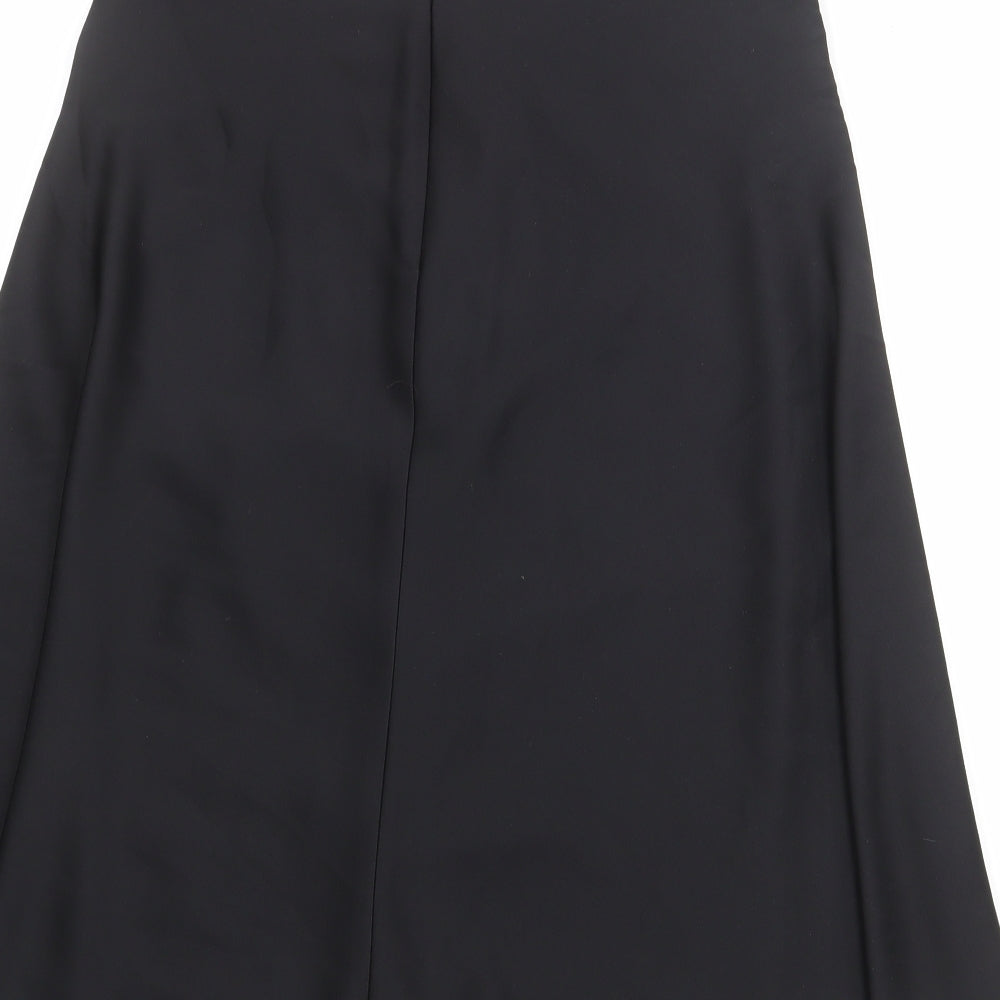 Marks and Spencer Womens Black Polyester Swing Skirt Size 12 Zip