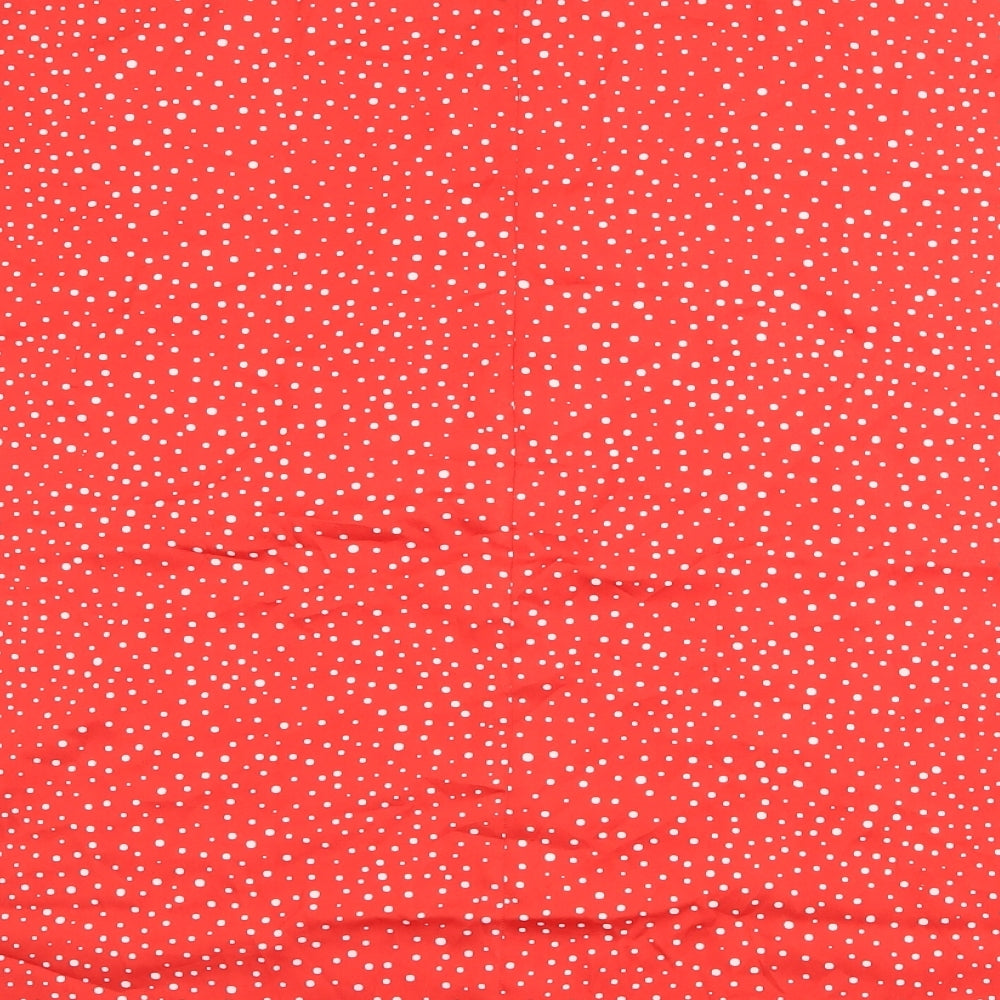Capsule Womens Red Polka Dot Polyester Basic T-Shirt Size 20 Round Neck