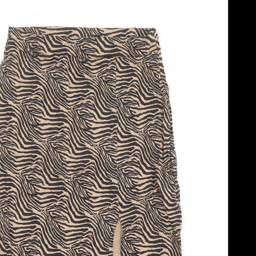 Missguided Womens Beige Animal Print Polyester Straight & Pencil Skirt Size 12 - Tiger pattern