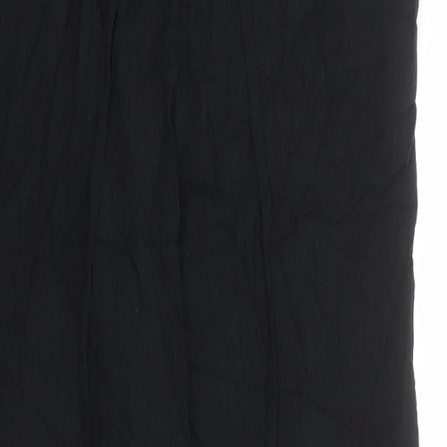 Marks and Spencer Womens Black Viscose Trousers Size 12 L30 in Regular