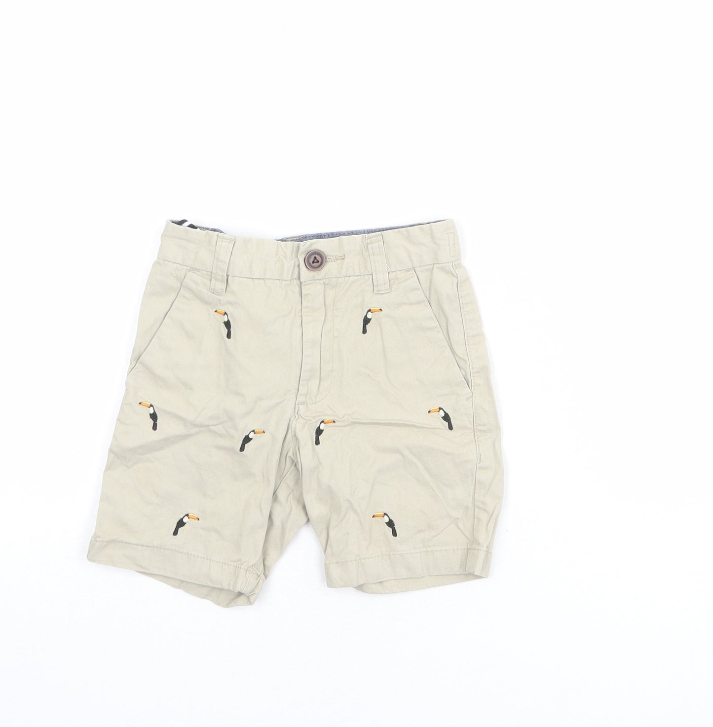 NEXT Boys Beige Cotton Chino Shorts Size 5 Years L6 in Regular Zip - Toucan