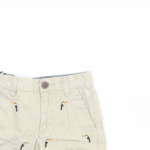 NEXT Boys Beige Cotton Chino Shorts Size 5 Years L6 in Regular Zip - Toucan
