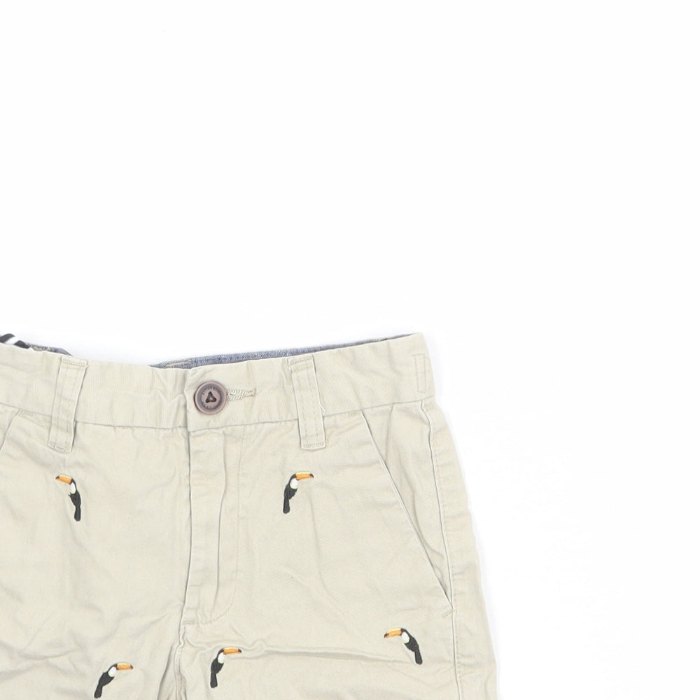 NEXT Boys Beige Cotton Chino Shorts Size 5 Years L6 in Regular Zip - Toucan