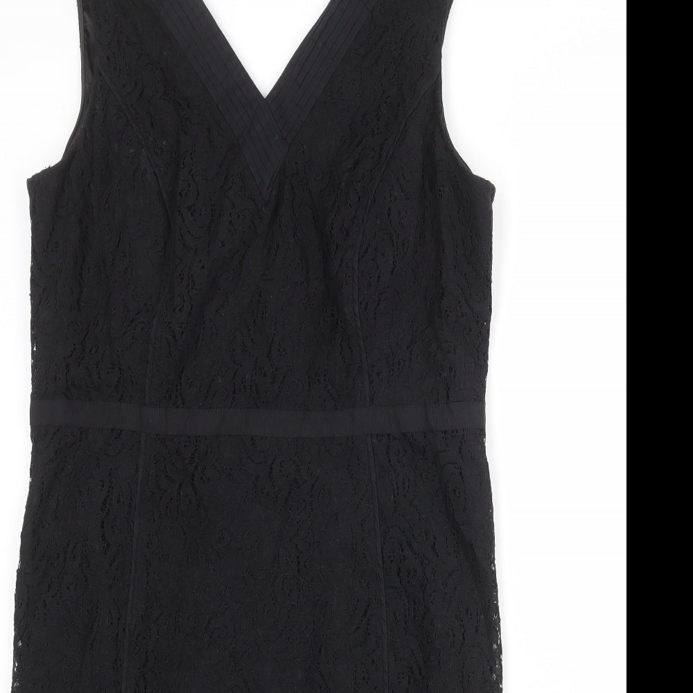 Berkertex Womens Black Cotton Shift Size 18 V-Neck Zip