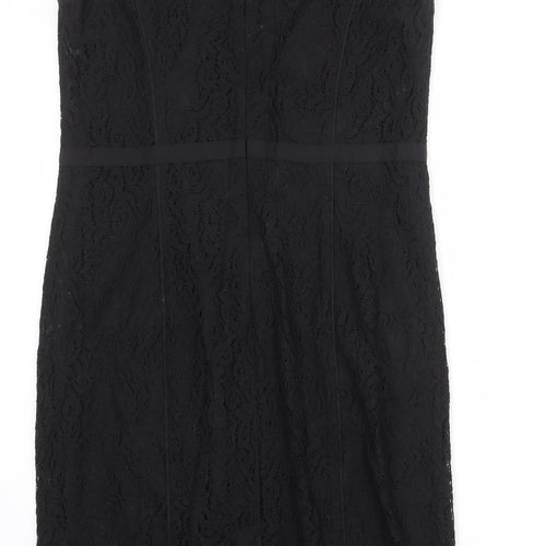 Berkertex Womens Black Cotton Shift Size 18 V-Neck Zip