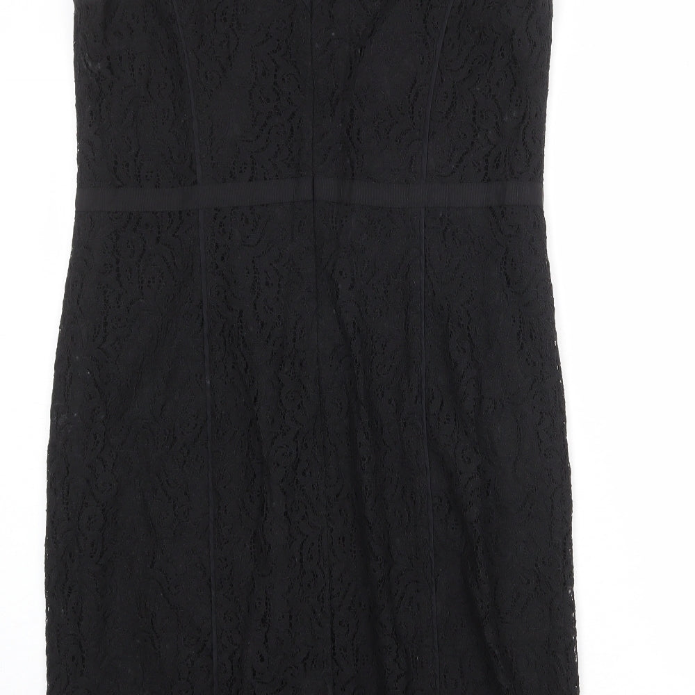 Berkertex Womens Black Cotton Shift Size 18 V-Neck Zip