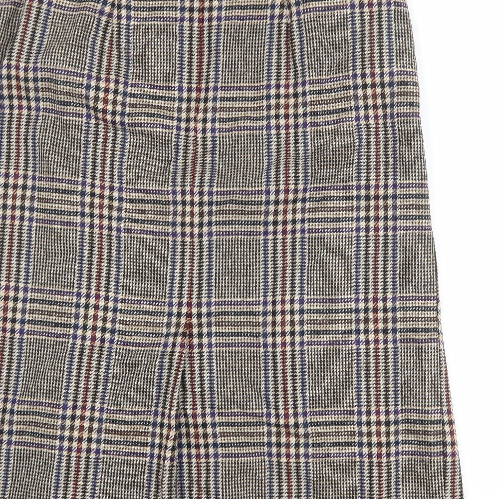Peter James Womens Multicoloured Plaid Wool Pleated Skirt Size 18 Zip