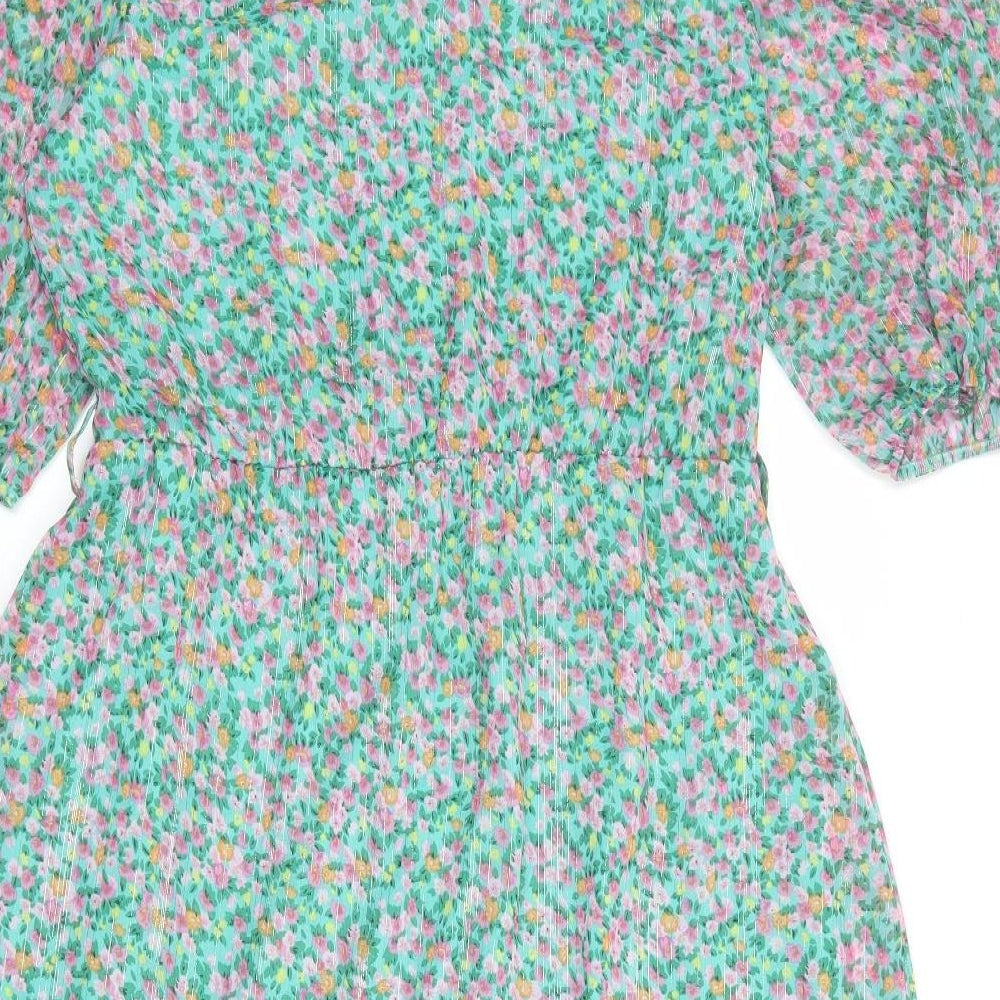 NEXT Womens Multicoloured Floral Polyester Trapeze & Swing Size 16 V-Neck Pullover