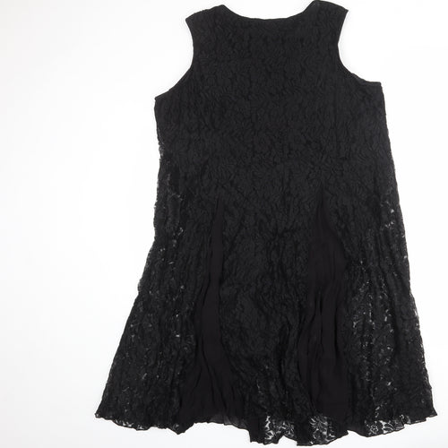 Together Womens Black Geometric Viscose Trapeze & Swing Size 20 Round Neck Pullover