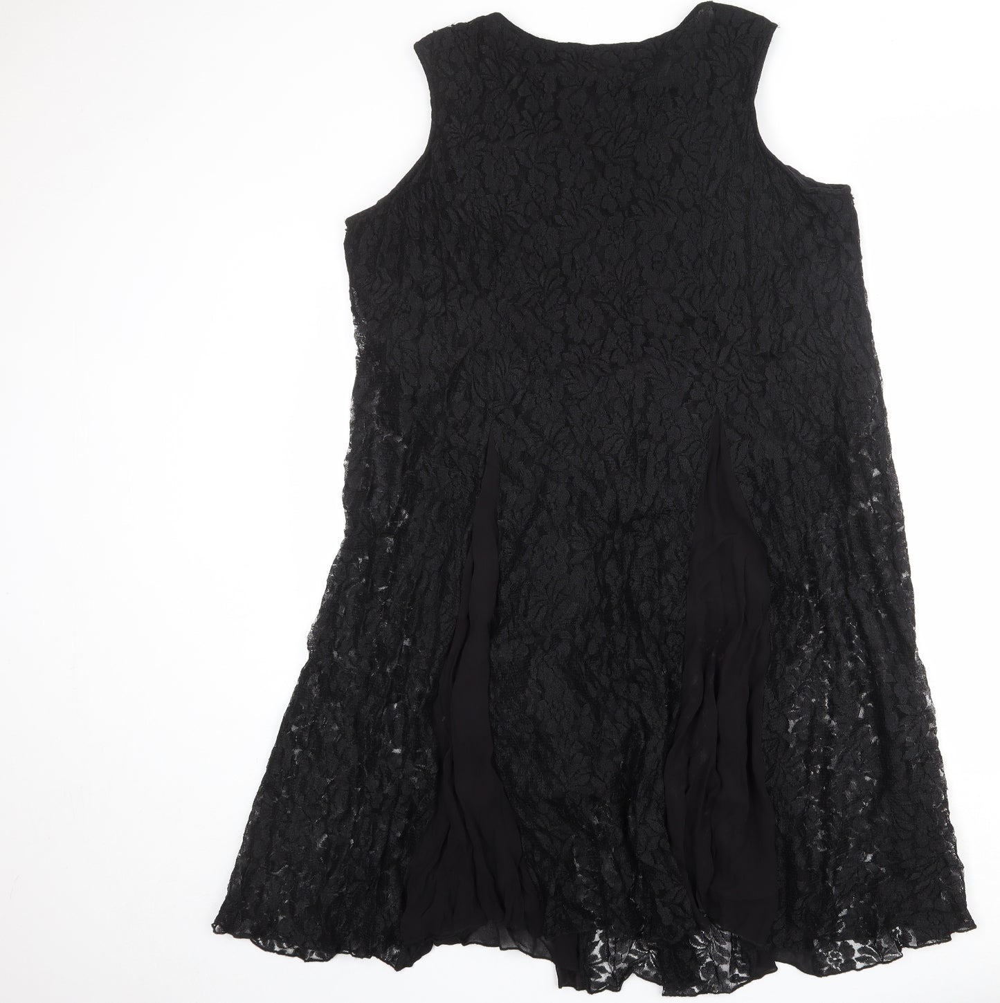 Together Womens Black Geometric Viscose Trapeze & Swing Size 20 Round Neck Pullover