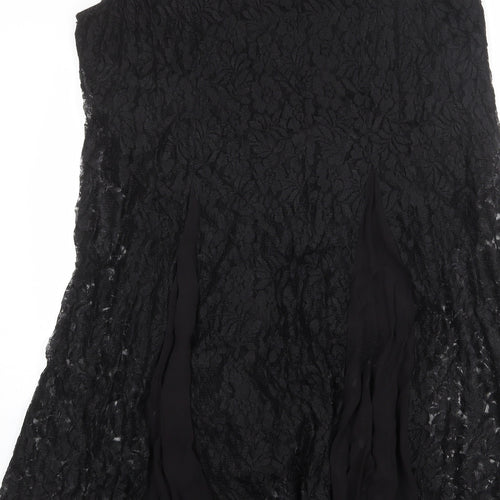 Together Womens Black Geometric Viscose Trapeze & Swing Size 20 Round Neck Pullover